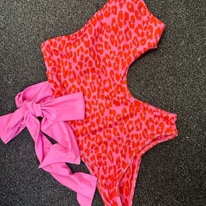 Pink Lily Vibrant Animal Print Swimwear